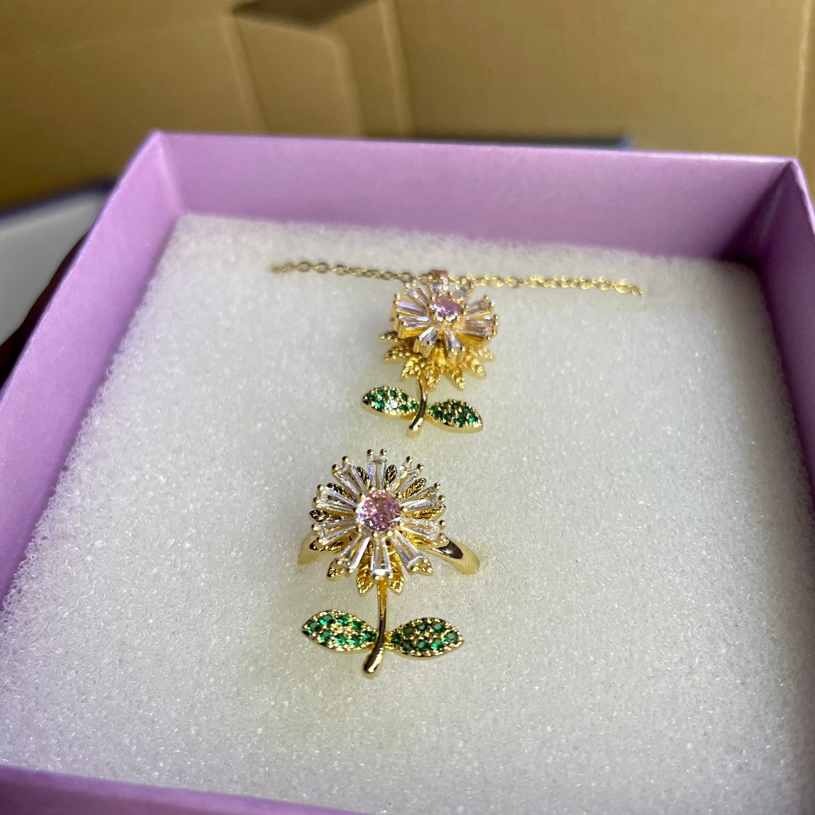 Set Margaritas Collar Y Anillo